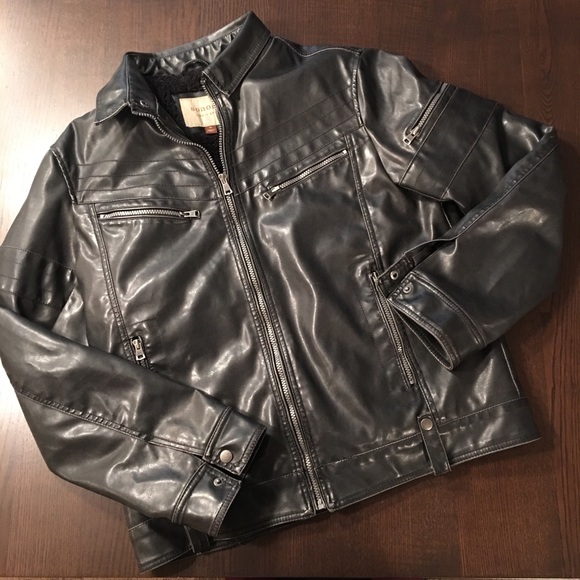 sherpa lined leather jacket